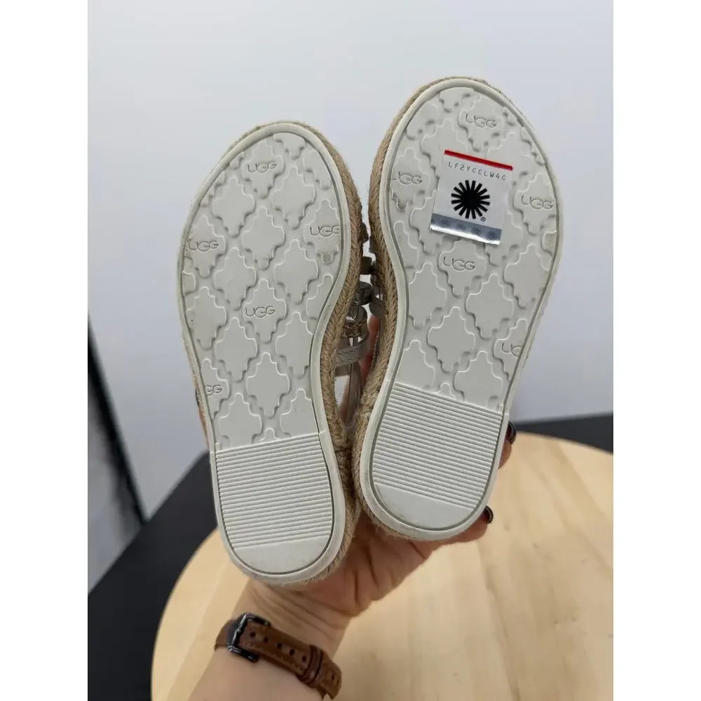 UGG Gretel Sandals White Leather Sandals NEW Authentic Size 9 Summer